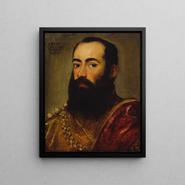 Portrait painting presumed of Antonio Zantani - Italian school — framed artwork on a wall