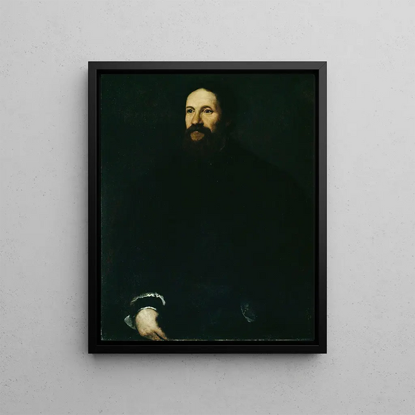 Portrait of a Gentleman - Italian School — framed artwork on a wall