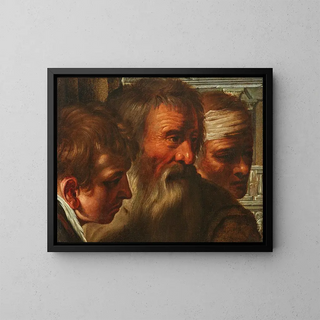 Study of Three Heads - Italian School — framed artwork on a wall