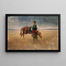 a peasant with a donkey in a field - Ivan Angelov — framed artwork on a wall