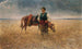 a peasant with a donkey in a field - Ivan Angelov — artwork view