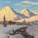 Snowy sunrise painting - Ivan Choults — artwork view