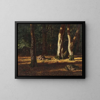 Forest of Fontainebleau in Autumn - Ivan Fedorovitch Choultse — framed artwork on a wall