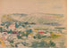 Summer Landscape Painting with Houses under the Hill - Ivan Ivanec — artwork view