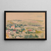 Summer Landscape Painting with Houses under the Hill - Ivan Ivanec — framed artwork on a wall