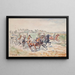 Detachment of horse artillery galloping - Ivan Ivanec — framed artwork on a wall