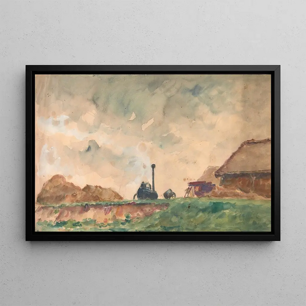 Travaux des champs au village - Ivan Ivanec — framed artwork on a wall