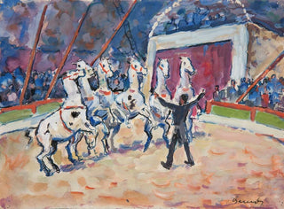 Circus scene: horse training show - Ivan Ivanec — artwork view