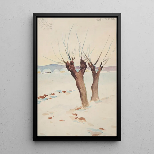 Two willows - Ivan Ivanec — framed artwork on a wall