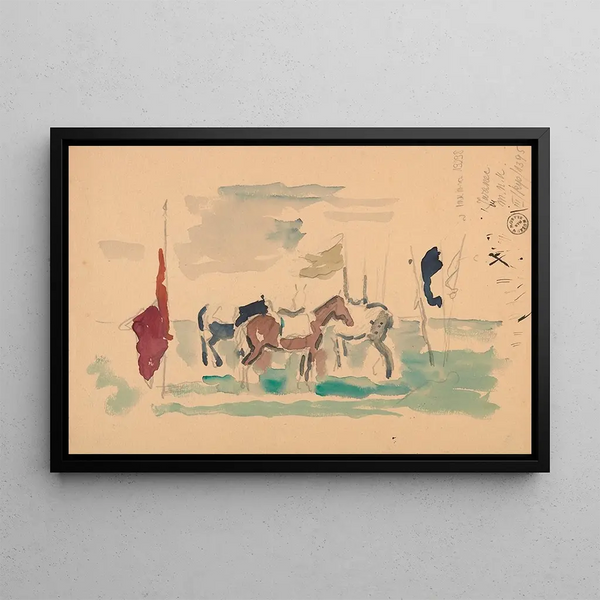 Sketch of a historical scene - Ivan Ivanec — framed artwork on a wall