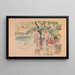 Three women walking in the river - Ivan Ivanec — framed artwork on a wall