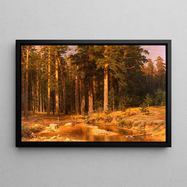Bosquet de pins - Ivan Ivanovich Shishkin — framed artwork on a wall