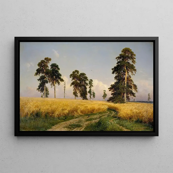Wheat Field - Ivan Ivanovich Shishkin — framed artwork on a wall