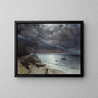 Night in Gurzof - Ivan Konstantinovich Aivazovsky — framed artwork on a wall