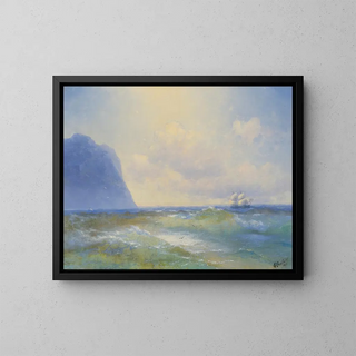 Boat at Sea - Ivan Konstantinovich Aivazovsky — framed artwork on a wall