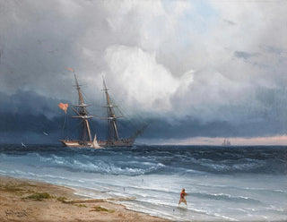 Boat by the seaside - Ivan Konstantinovich Aivazovsky — artwork view