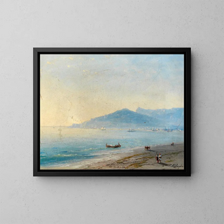 The Yalta Bay with the Magobi Mountains and Ai-Petri - Ivan Konstantinovich Aivazovsky — framed artwork on a wall