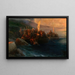 The Landing of Christopher Columbus with His Companions on Three Small Boats on Friday, October 12, 1492, at sunrise on an American island named San Salvador by him on the same day - Ivan Konstantinovich Aivazovsky — framed artwork on a wall