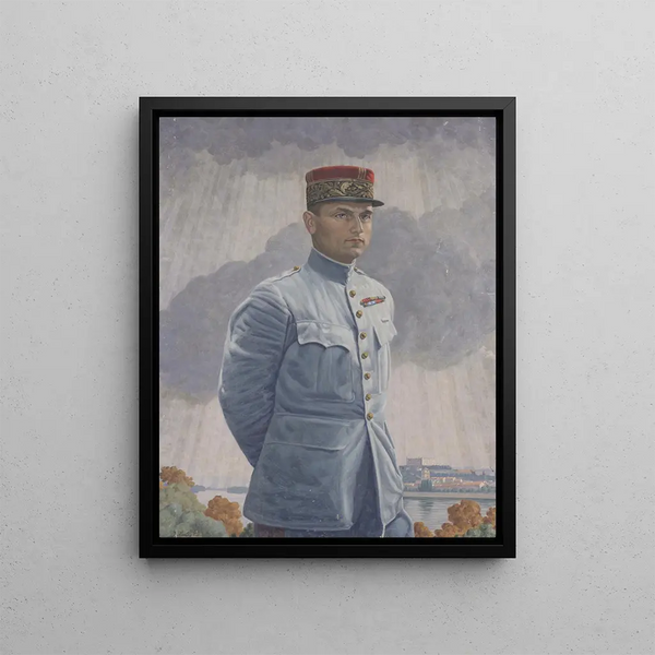 Portrait of Milan Rastislav Štefánik - Ivan Rabuzin — framed artwork on a wall