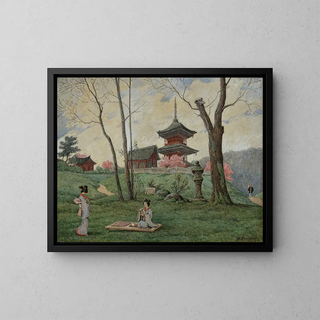 Japanese Landscape Painting - Ivo Puhonny — framed artwork on a wall