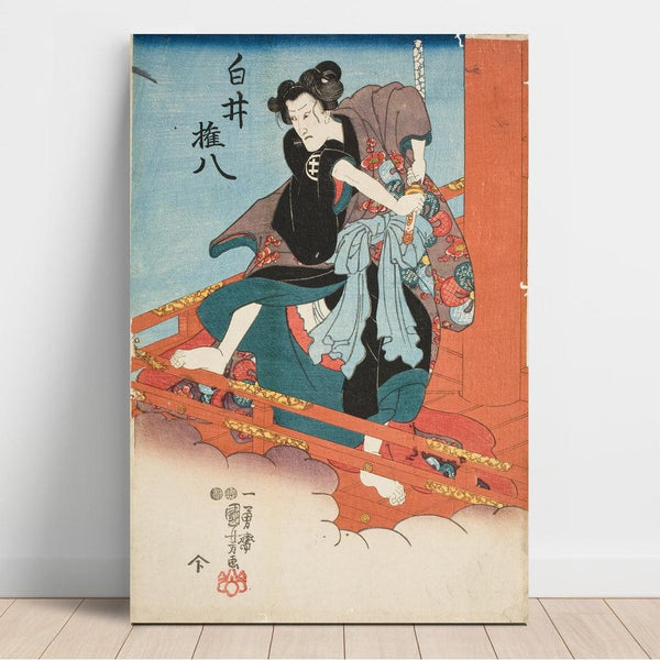 Reproduction of the painting Iwai Hanshiro V in the role of Shirai Gonpachi - Utagawa Kuniyoshi