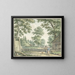 Landscape with Two People Near a Farm - Izaak Schmidt — framed artwork on a wall