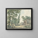 Landscape with Two People Under a Tree - Izaak Schmidt — framed artwork on a wall
