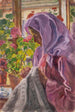 Young dressmaker at the flowered window - Isidor Perlmutter — artwork view