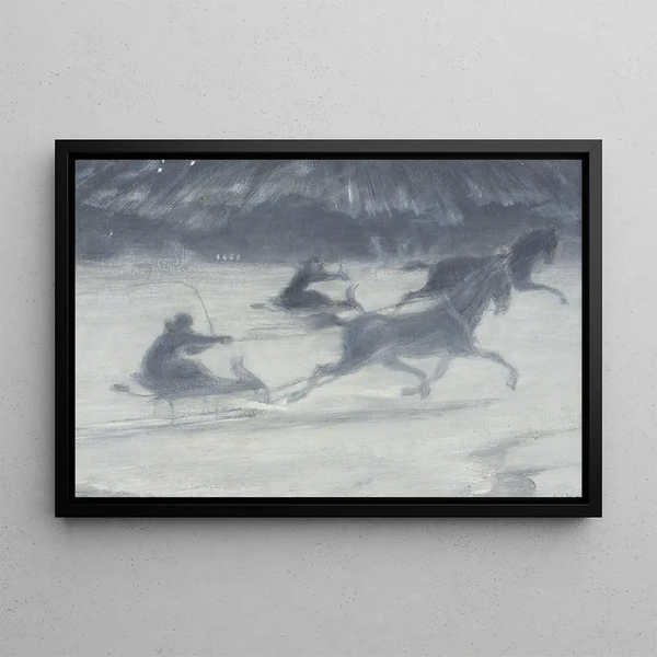 Promenade en traîneau sur la glace - JAG Acke — framed artwork on a wall
