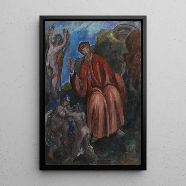 Dante Prophets Painting Opus I - J A Jerichau — framed artwork on a wall