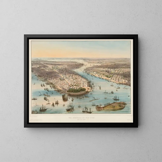 General view of New York - J Bachmann — framed artwork on a wall