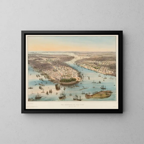 General view of New York - J Bachmann — framed artwork on a wall