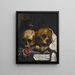 Vanitas still life painting - J. Falk — framed artwork on a wall