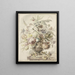 Flower bouquet painting in a vase with bas-relief, two rosebuds hanging on the left - J. H. van Loon — framed artwork on a wall