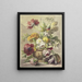 a bouquet of flowers in a vase with a bas-relief of poppies, roses, tulips, and a bent carnation hanging above the vase - J. H. van Loon — framed artwork on a wall