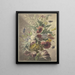 Flower bouquet painting in a vase with a bas-relief featuring a rose and a tulip - J. H. van Loon — framed artwork on a wall