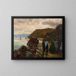 Sentier au bord de la rivière Murray, baie inférieure du Saint-Laurent - J Henry Sandham — framed artwork on a wall