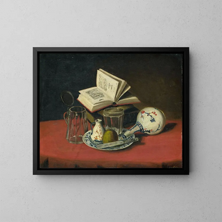 Nature morte painting - J de Clercq — framed artwork on a wall