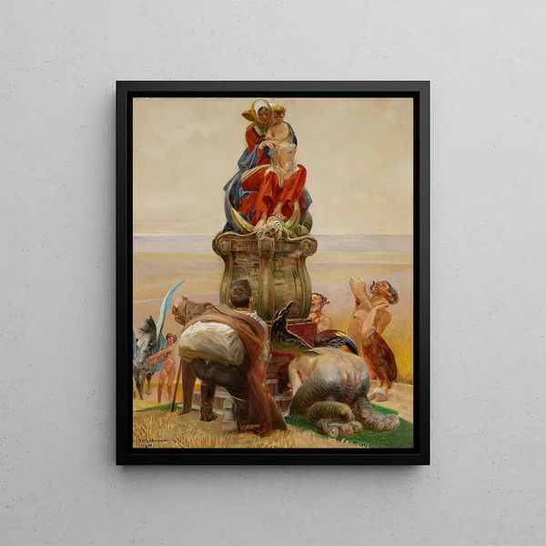 the Madonna Adoration - Jacek Malczewski — framed artwork on a wall
