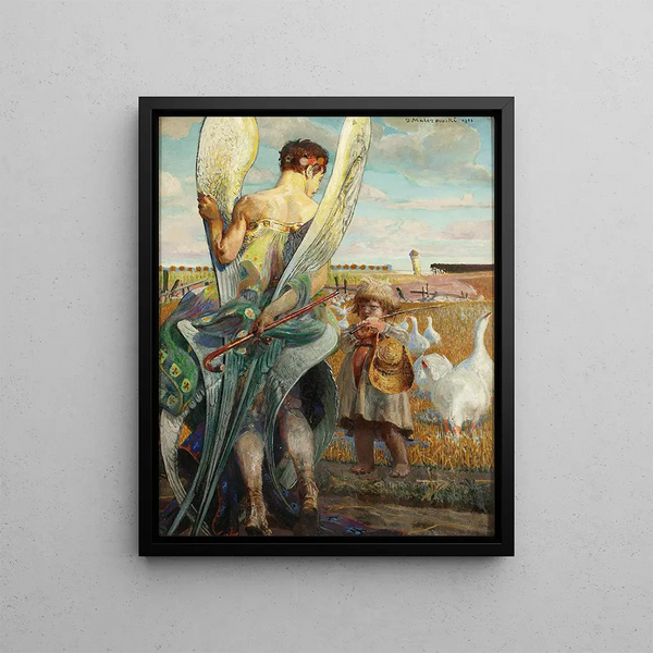 Angel, I will follow you - Jacek Malczewski — framed artwork on a wall