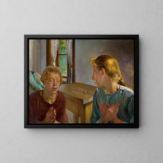 Annunciation - Jacek Malczewski — framed artwork on a wall