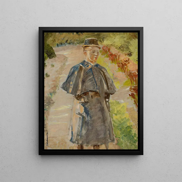 Sketch of a boy in the garden, son of artist Rafa - Jacek Malczewski — framed artwork on a wall
