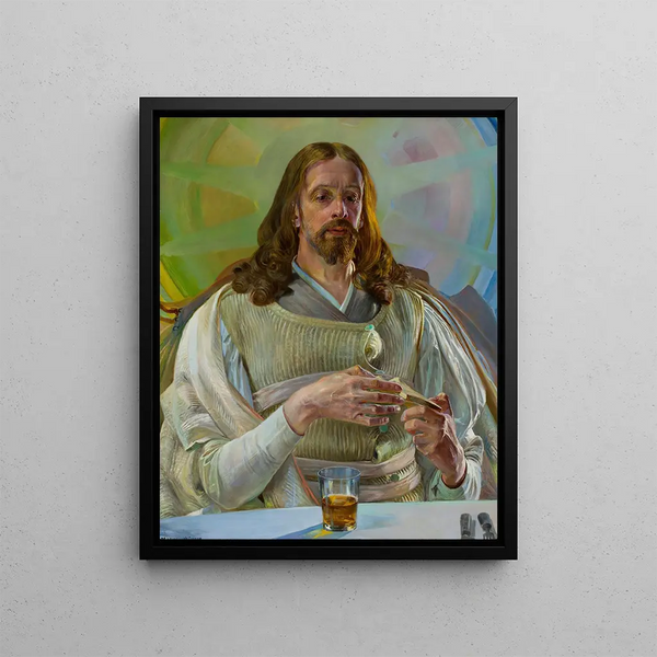 The Christ at Emmaus - Jacek Malczewski — framed artwork on a wall