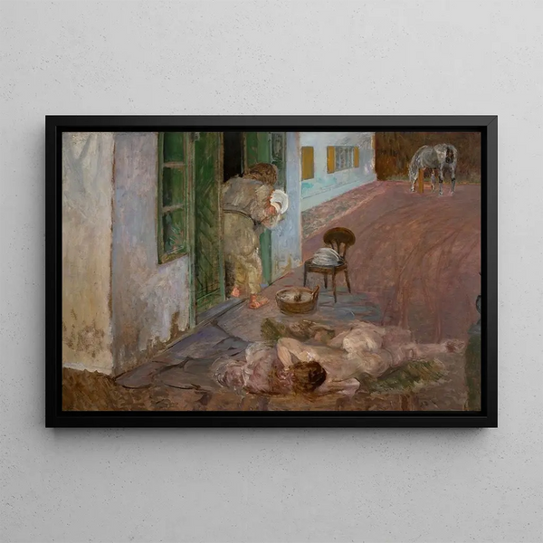Dishware at Wielgie - Jacek Malczewski — framed artwork on a wall