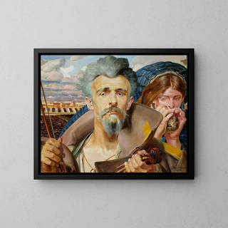 Central section of the music of the triptych - Jacek Malczewski — framed artwork on a wall
