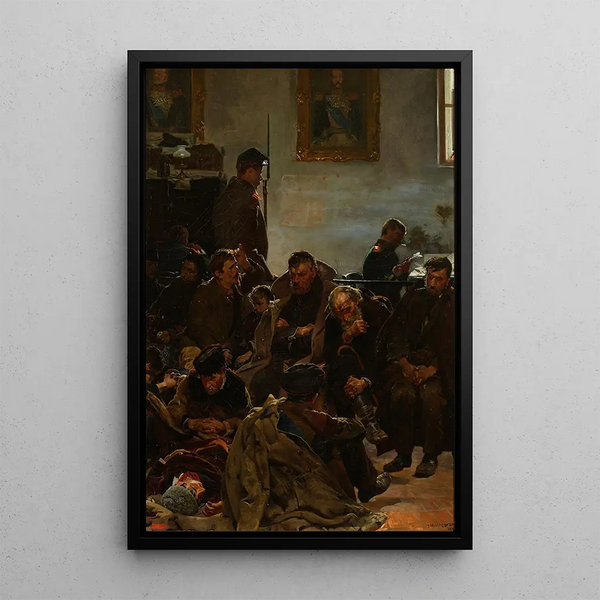 En route to exile, Deportees on the way to Siberia - Jacek Malczewski — framed artwork on a wall