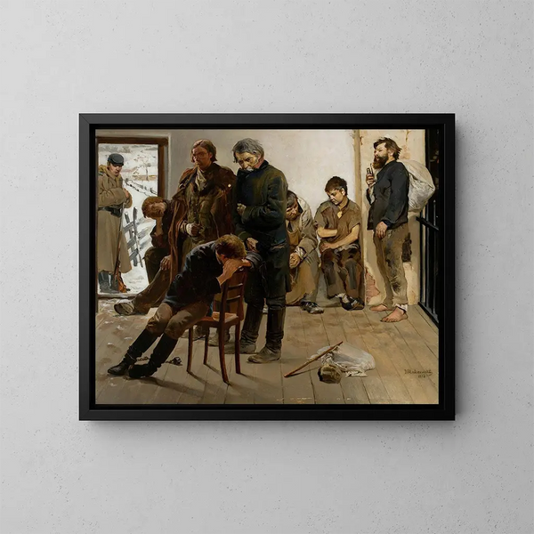 En route vers l'exil, prisonniers - Jacek Malczewski — framed artwork on a wall
