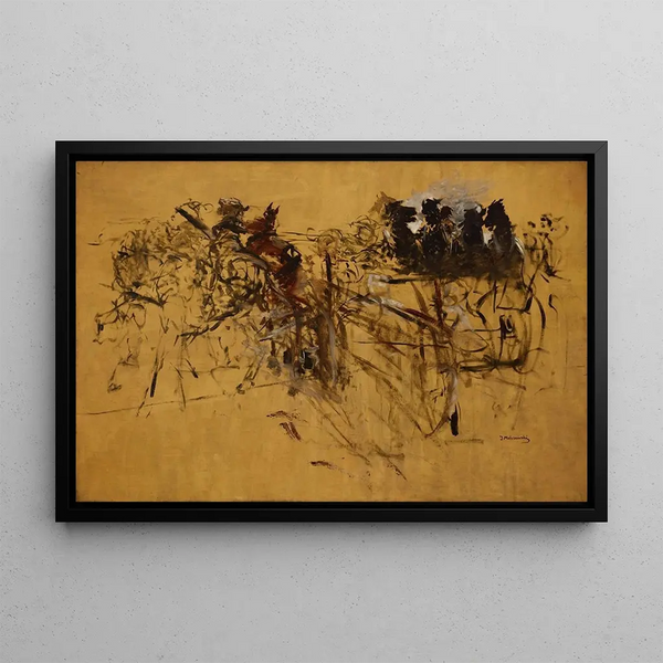 Sketch of plowing - Jacek Malczewski — framed artwork on a wall