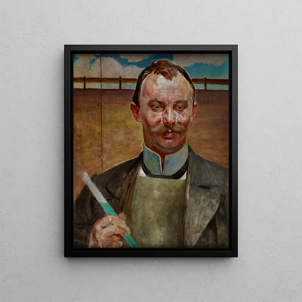 Portrait Painting of Alfred Stepek - Jacek Malczewski — framed artwork on a wall