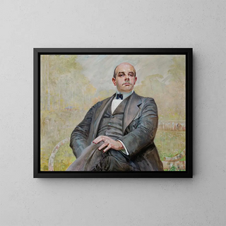 Portrait Painting of Edward Maurizio - Jacek Malczewski — framed artwork on a wall
